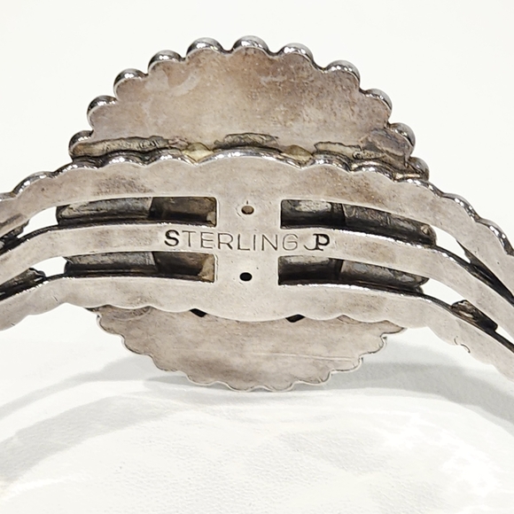 Vintage Southwestern Turquoise Sterling Silver Cuff Bracelet Pacific Jewelry Co - Picture 9 of 16